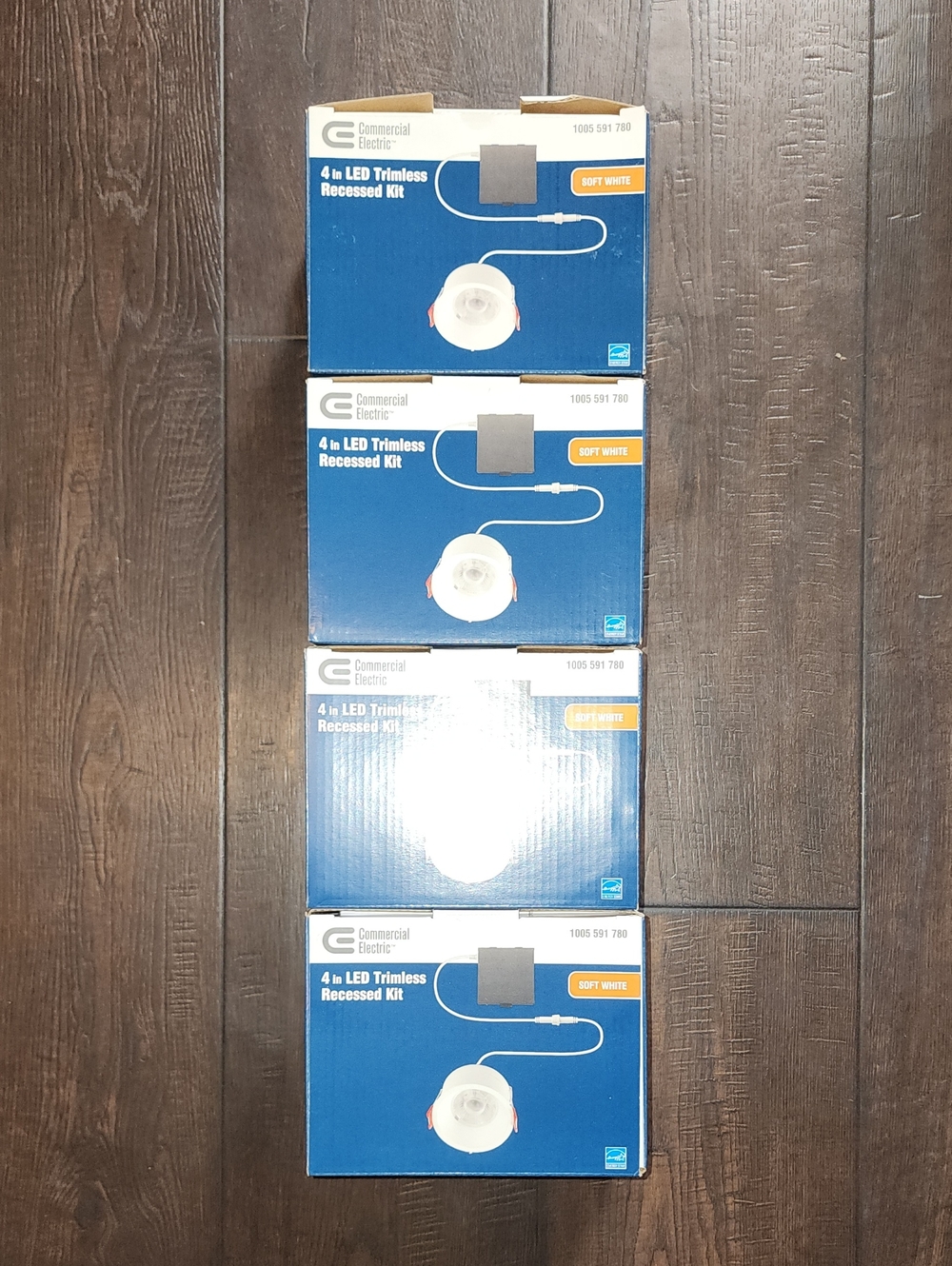 Commercial Electric 4" LED Trimless Recessed Light 4-Pack